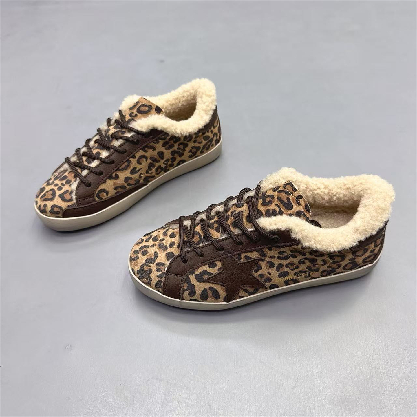 真皮女鞋韩版厚底加绒保暖德训鞋