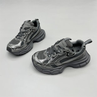 网红厚底运动休闲跑步鞋 ins真皮巴黎老爹鞋 2025春新款 欧洲站女鞋