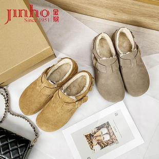 毛毛鞋 金猴复古勃肯鞋 保暖加绒休闲棉鞋 新款 厚底雪地靴 2024冬季