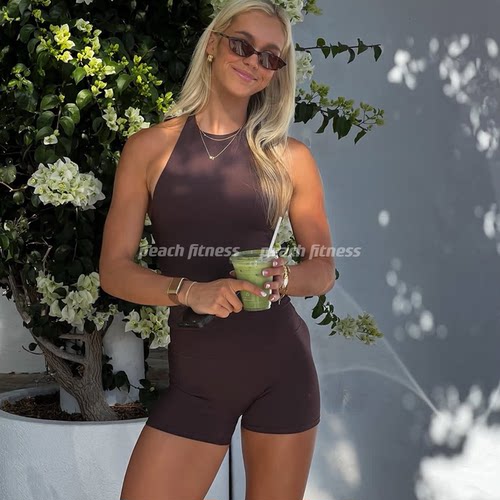 CSB卡扣挂脖长背心serenity Demi运动文胸健身美背外穿运动上衣