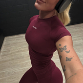 显瘦跑步训练瑜伽服上衣T恤 女针织修身 DFYNE新款 运动健身短袖