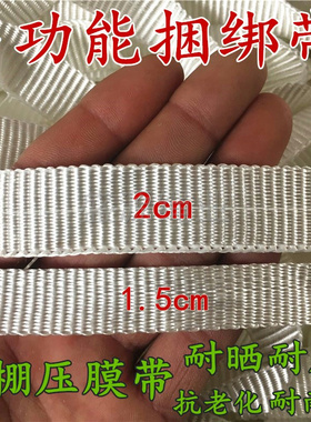 绳子捆绑绳耐磨捆绑带大棚压膜绳压膜带白色尼龙绳宽绳子扁带子绳