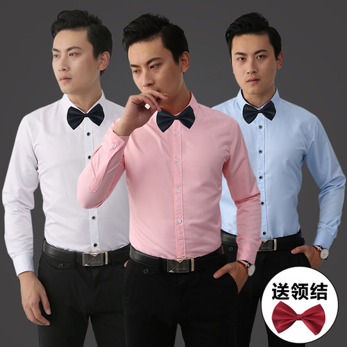 兄弟团装男土粉色帅气结婚伴郎服