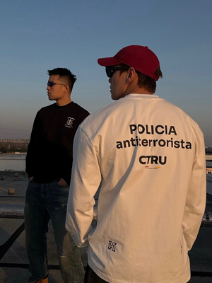 【卡秋山】条子卫衣420g美式休闲透气长绒棉长袖t恤宽松打底衫