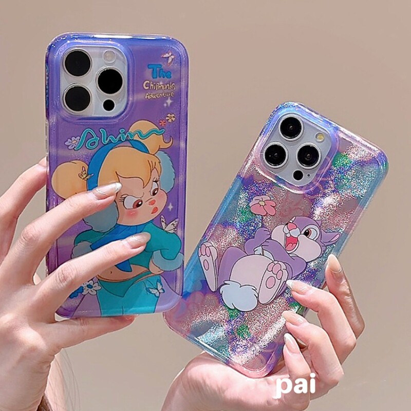 紫色兔子适用iPhone16promax手机壳苹果15新款14可爱13女款15ProMax软胶边16Pro防摔超火ins