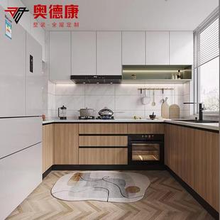 香港全屋定制整体橱柜岩板台面厨房柜子家用轻奢现代简约公屋深圳