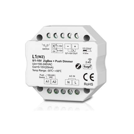 RF+ZigBee+ PUSH 0/1-10V调光器 LI(WZ）支持语音Alexa Assistant