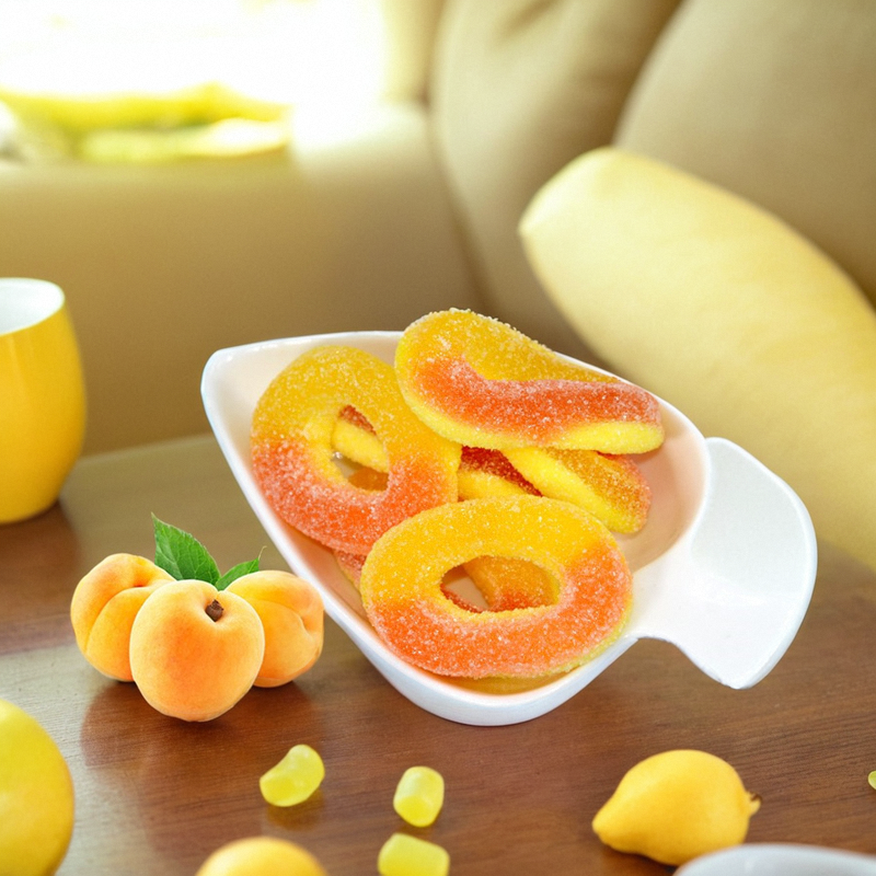 德国品牌酸桃圈橡皮糖酸砂果汁qq软糖水蜜桃糖儿童网红休闲零食