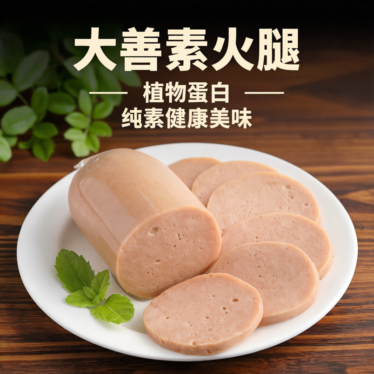 【齐善 大善素火腿】佛家纯素大豆蛋白肠素肉香肠素食旗舰店官网