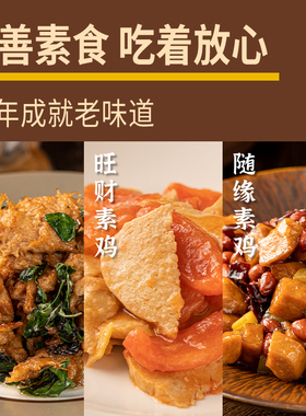 冷冻齐善素食【旺财素鸡 随缘素鸡  素蚝皇三杯鸡】佛家纯素斋菜