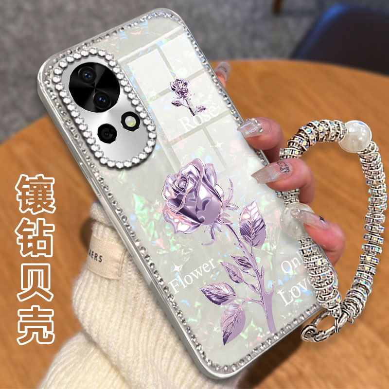 高级感电镀贝壳纹镶钻  不掉漆 不掉色