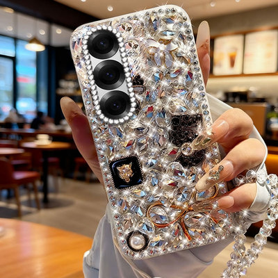 马年高级镶钻适用三星GalaxyZFold6手机壳防摔M10外壳F16女款M55满钻S24/2026年S22Plus透明M32 5G全包M21