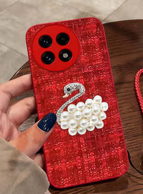 红色本命年布艺小香风适用oneplus1+一加13手机壳秋冬2Pro/2026年15外壳9R喜庆Pro防摔3名媛13T全包10R春节