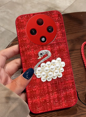 红色本命年布艺小香风适用OPPOA3 5G手机壳/2026年A2过年A96保护套A6max秋冬A5春节A3i防摔A5 喜庆A55 外壳A5