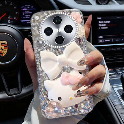 卡通KT猫镶钻适用OPPOFindX8S手机壳春节8S+过年K10活力版高级感2新年款A58本命年14全包12外壳3水钻9PRO满钻