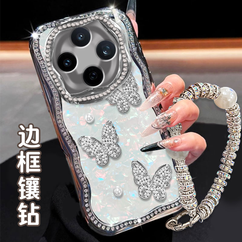 电镀镶钻贝壳，不掉色，不掉漆