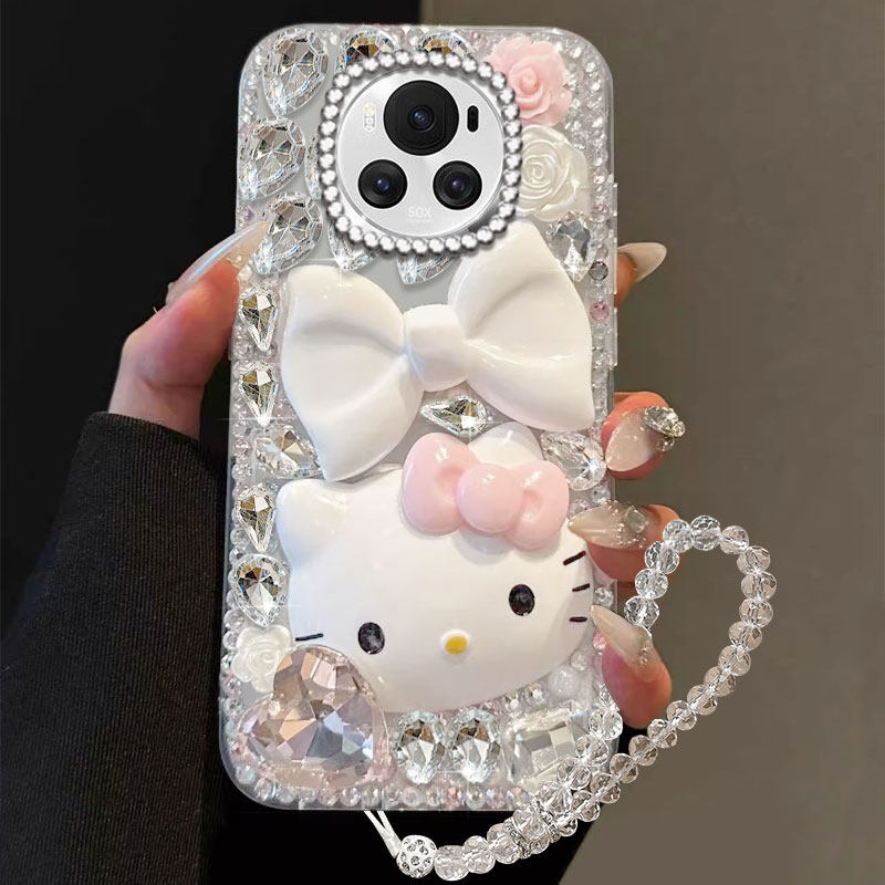 满钻奢华卡通KT猫适用荣耀Magic6手机壳网红5Pro保护套3外壳9X透明90PRO镶钻畅玩30Plus新品60SE高级感20,3C数码配件,手机保护套/壳,淘宝优惠券,粉丝福利购,淘宝优惠卷