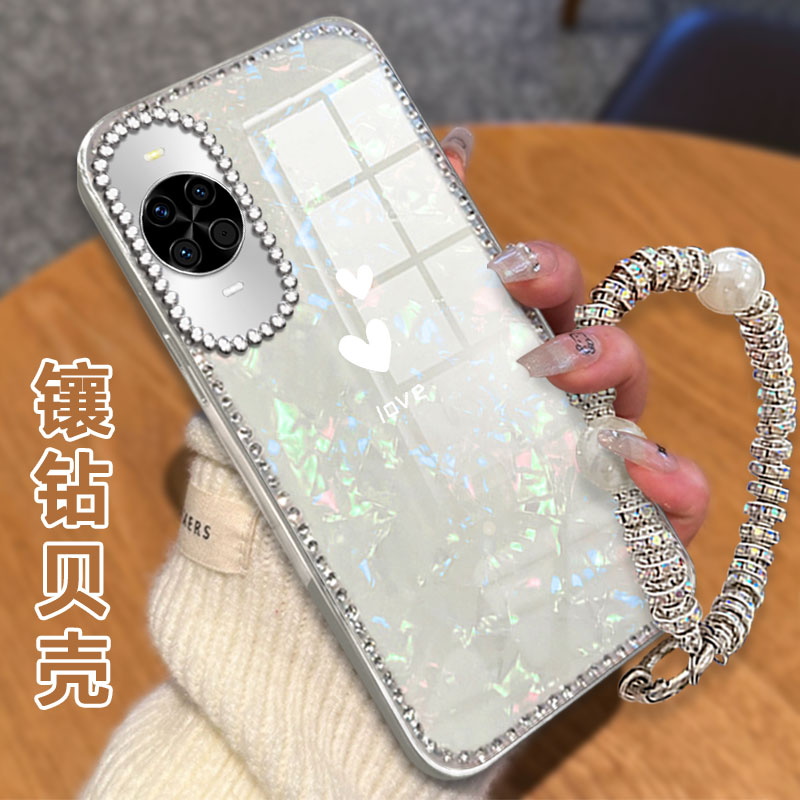 高级感电镀贝壳纹镶钻  不掉漆 不掉色