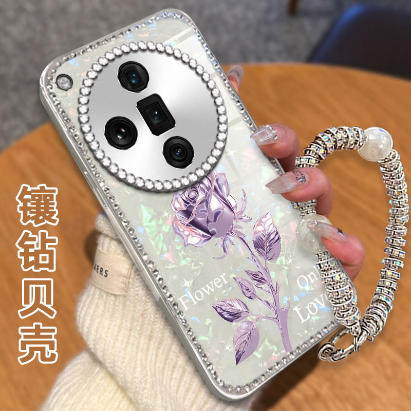 高级感电镀贝壳纹镶钻  不掉漆 不掉色