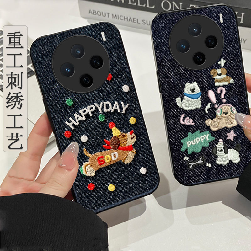 真牛仔布刺绣，不脱丝，不掉色