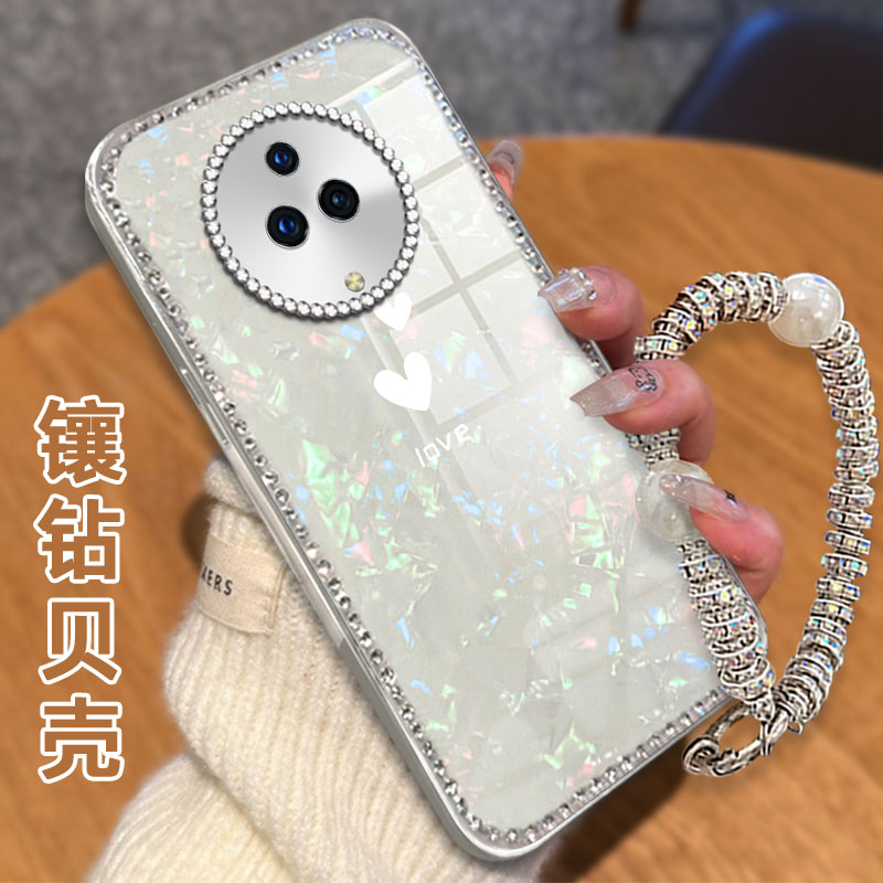 高级感电镀贝壳纹镶钻  不掉漆 不掉色