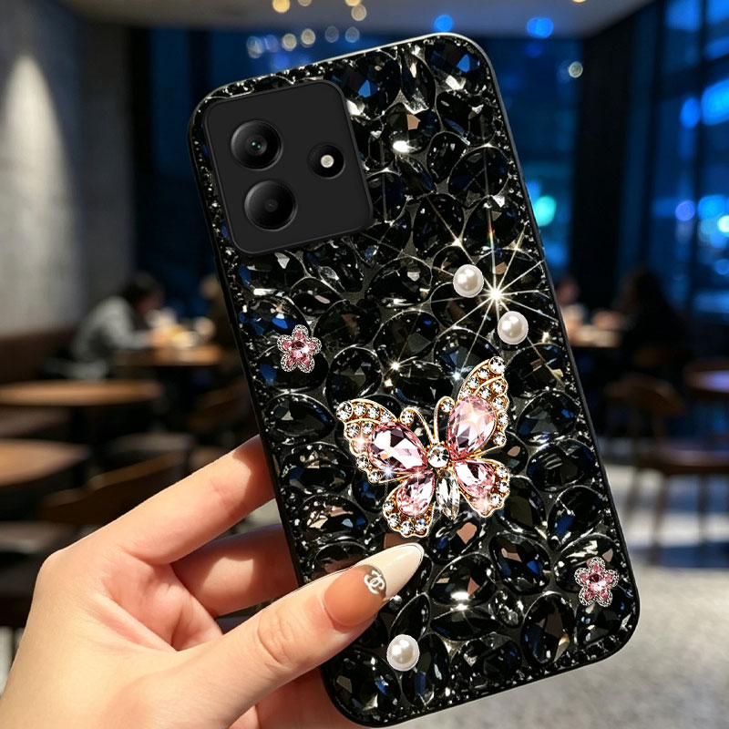 黑色满钻镶钻适用Redmi红米Note17手机壳/2026年11新款9外壳15高级感13R防摔12水钻10X保护套K100max女款8A图片