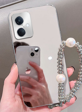 高级镜面补妆镜适用OPPOK11手机壳/2025年Reno7保护套A2m防摔A1 外壳K12x带镜子7se全包7网红A93新款K9小众