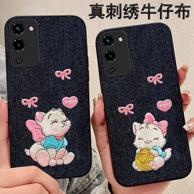 真刺绣牛仔布艺，不脱丝，不掉色