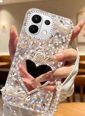 满钻奢华带镜子适用OPPOk12s手机壳高端A2外壳6+保护套A6max防摔5 网红A6i女款K10镶钻A96高级感A2x新款K11