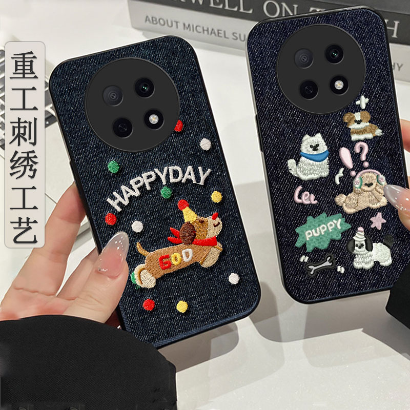 真牛仔布刺绣，不脱丝，不掉色