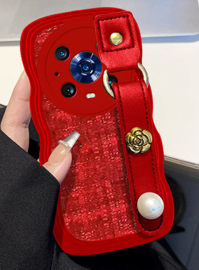 布艺小香风红色本命年适用荣耀Magic5手机壳/2026年20喜庆60Pro名媛6T新品X50秋冬60全包6TPro高级感30Plus