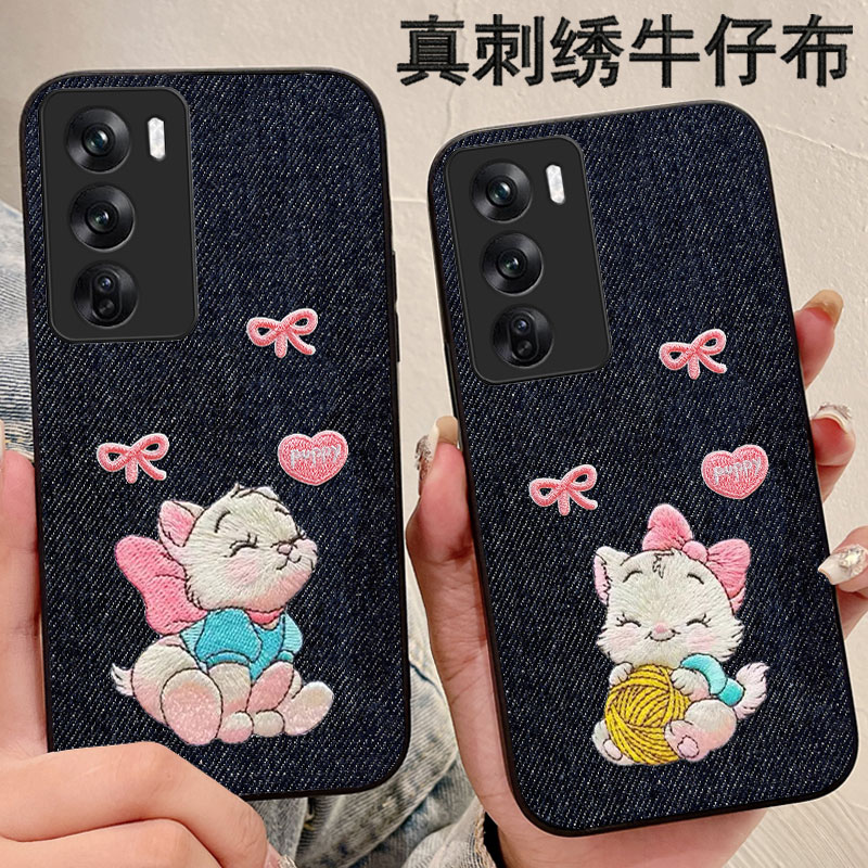 真刺绣牛仔布艺，不脱丝，不掉色