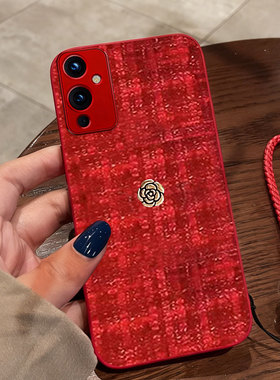 红色本命年布艺小香风适用oneplus1+一加9手机壳过年2V春节5结婚5至尊版名媛3Pro秋冬2Pro防摔12喜庆9R