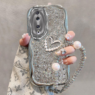 小众高级感爆闪适用荣耀90手机壳女款 30s电镀华为p50e亮片80SE保护套华为nova4夏天华为p30奢华 华为nova5新款