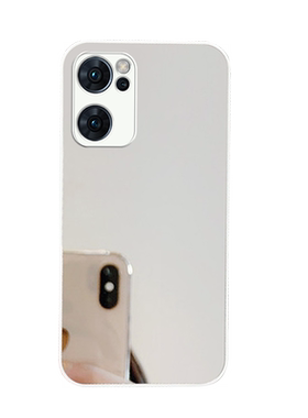 纯色镜面补妆带镜子适用opporeno7手机壳7Pro新款Reno6Pro高级感k9x女Reno5Pro十+防摔Reno4se网红opop/a93s