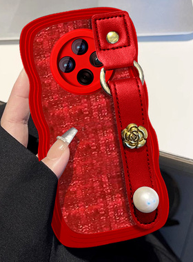 布艺小香风红色本命年适用vivoX100手机壳马年5新年款X100S保护套X60过年Y76s女款X80针织X30外壳6SE高级感