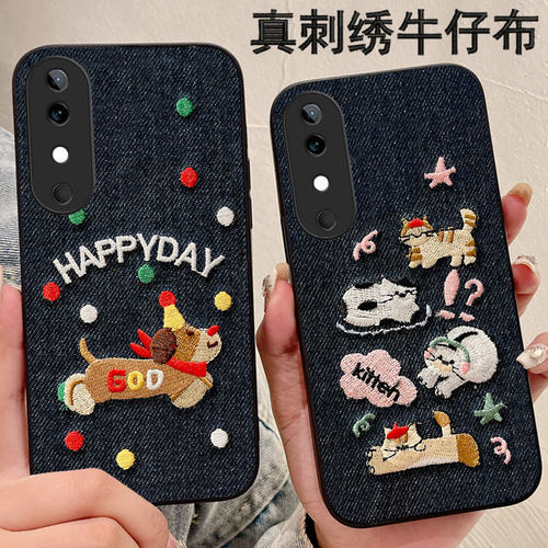 牛仔真刺绣，针织布艺