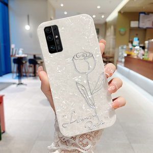 郁金香白色仙贝壳适用华为荣耀30手机壳honor30Pro十+新款30s女款20潮10软套女青春版v30保护壳2022年女夏天