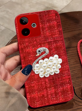 红色本命年布艺小香风适用真我GT8手机壳名媛12外壳保护套10秋冬Q3S全包V11防摔9 5G春节真我8本命年11