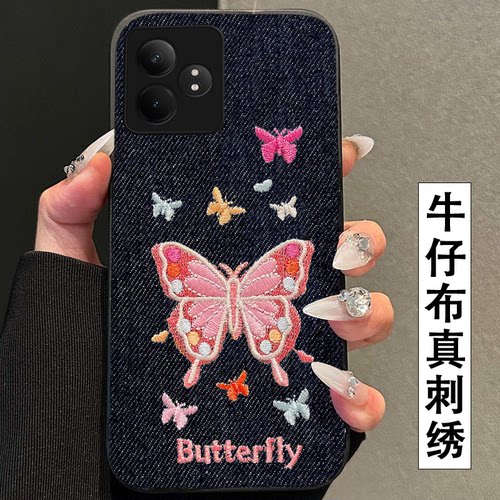真刺绣牛仔布艺  不掉色 不脱丝