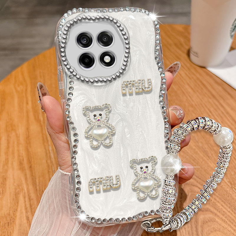透明镶钻珠光白适用oneplus一加Ace5Pro手机壳高级感3V水钻13简约2Pro全包女款3Pro保护套11外壳竞速版防摔