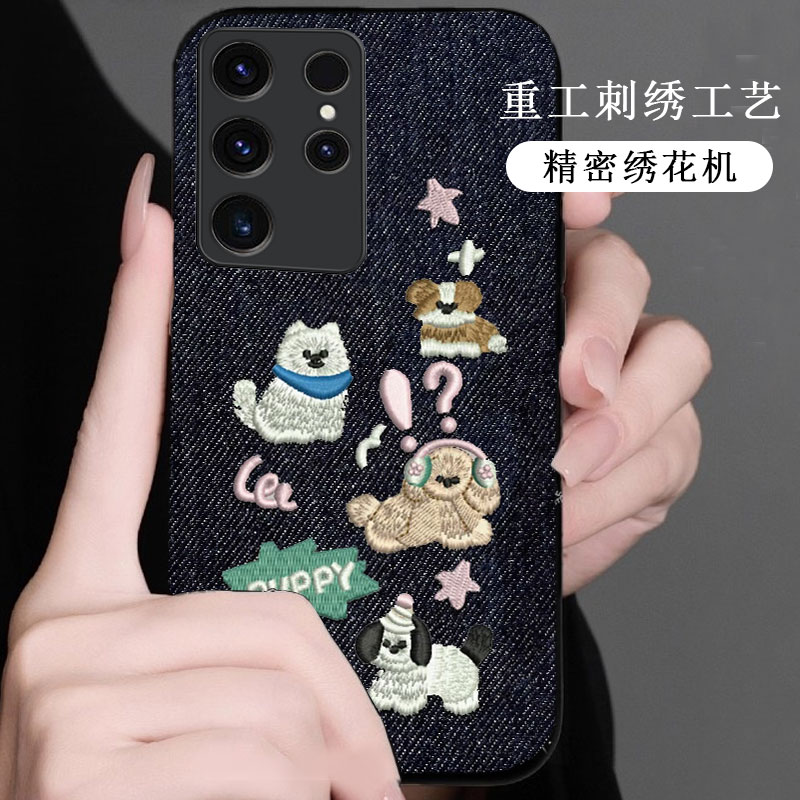 牛仔布艺刺绣，不掉色，不脱丝