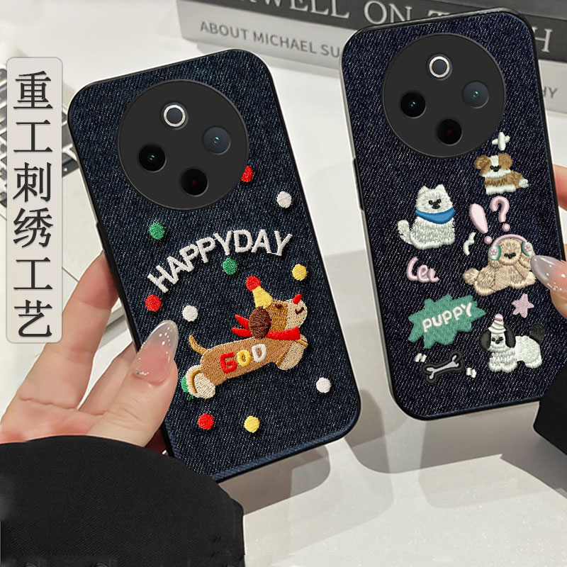 真牛仔布刺绣,不脱丝,不掉色