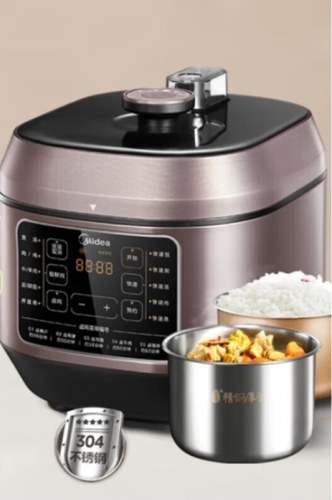 美的YL-C640G/540G电压力锅6L家用智能0涂层精钢内胆电高压锅