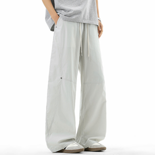 男夏季 伞兵裤 潮牌弯刀直筒长裤 工装 子宽松美式 迈特优莱赛尔休闲裤