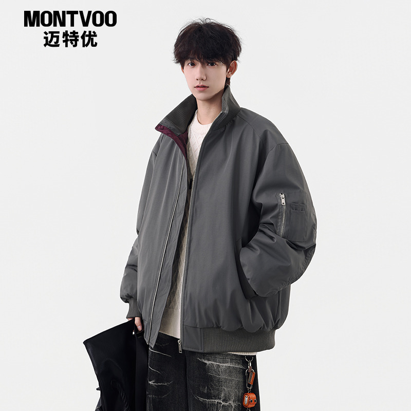 【帅出新高度】美式廓形短款棉服