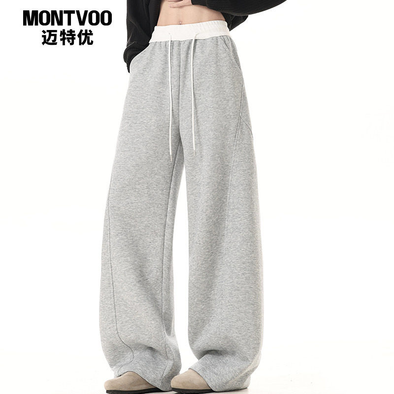迈特优美式重磅弯刀运动卫裤男春季潮牌宽松直筒垂感阔腿休闲裤子,男装,休闲裤,淘宝优惠券,粉丝福利购,淘宝优惠卷