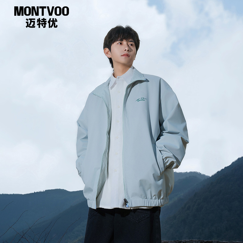 双面穿外套潮牌宽松百搭高街夹克