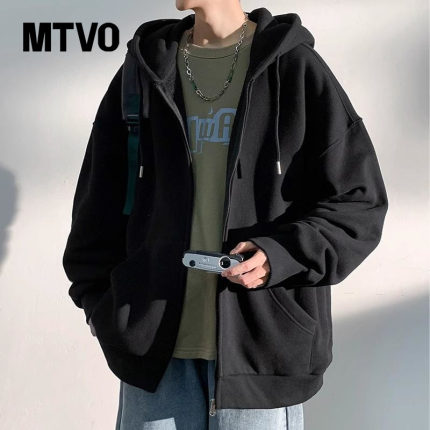 MTVO迈特优夹克男士春秋季2025新款男装连帽上衣美式开衫卫衣外套