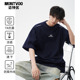 美式 T恤男春夏新款 复古印花LOGO透气上衣 短袖 迈特优凉感速干防晒